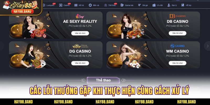 Các lỗi thường gặp khi thực hiện cùng cách xử lý Các lỗi thường gặp khi thực hiện cùng cách xử lý