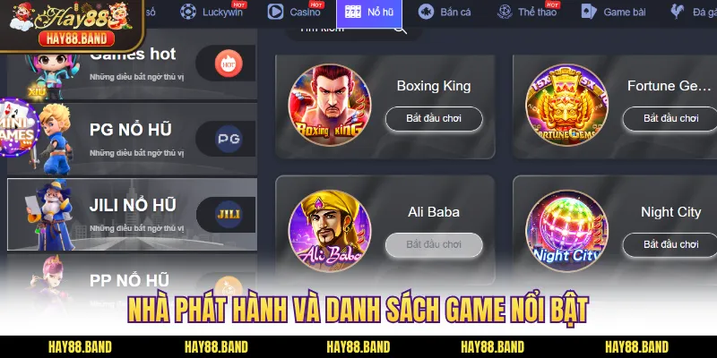 Nhà phát hành và danh sách game nổi bật Nhà phát hành và danh sách game nổi bật